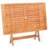 Folding Garden Table 120x70 cm | Solid Eucalyptus Wood