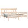 Super King Size Solid Wood Bed Frame with Headboard | HipoMarket