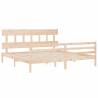 Super King Size Solid Wood Bed Frame with Headboard | HipoMarket