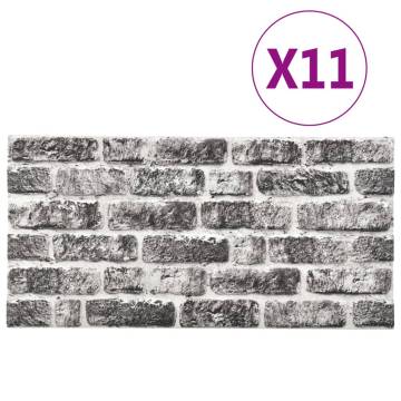 3D Wall Panels - Dark Grey Brick Design (11 pcs) | HipoMarket