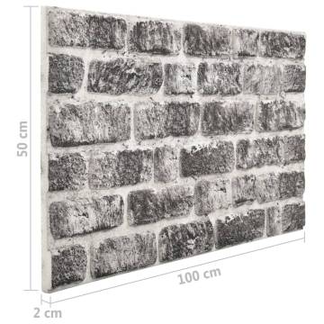 3D Wall Panels - Dark Grey Brick Design (11 pcs) | HipoMarket