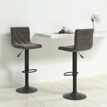 Bar Stools 2 pcs Dark Grey Velvet - Stylish & Comfortable Seating