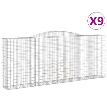 Arched Gabion Baskets - 9 pcs of Galvanised Iron | HipoMarket