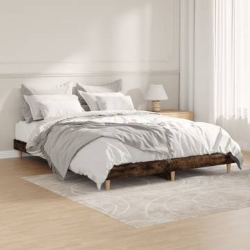 Bed Frame Smoked Oak 135x190 cm Double - Durable & Stylish