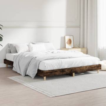 Bed Frame Smoked Oak 135x190 cm Double - Durable & Stylish