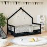 Kids Bed Frame with Drawers White 80x160 cm Solid Wood Pine Colour black Size 80 x 160 cm 