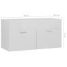 High Gloss White Sink Cabinet - 90x38.5x46 cm | HipoMarket