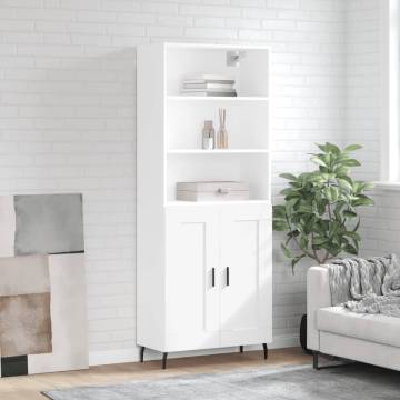 Stylish Highboard White 69.5x34x180 cm - Hipomarket