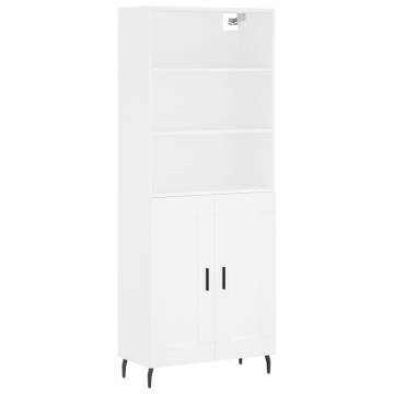 Stylish Highboard White 69.5x34x180 cm - Hipomarket