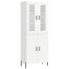 Stylish Highboard High Gloss White - 69.5x34x180 cm