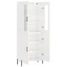 Stylish Highboard High Gloss White - 69.5x34x180 cm