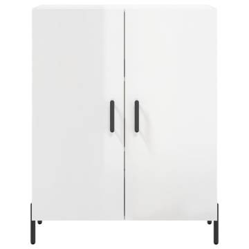 Stylish Highboard High Gloss White - 69.5x34x180 cm