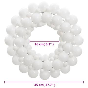 Christmas Wreath White 45 cm - Festive Holiday Decor