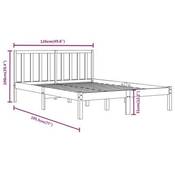 Black Solid Wood Pine Bed Frame 120x190 cm | Hipo Market