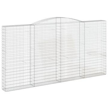 Arched Gabion Baskets - 5 pcs Galvanised Iron | HipoMarket