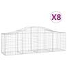 Arched Gabion Baskets - 8 pcs Galvanised Iron | Hipo Market