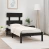 Bed Frame Black Solid Wood 75x190 cm Small Single Colour black Size 75 x 190 cm 