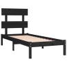 Black Solid Wood Bed Frame 75x190 cm - Small Single