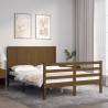 Bed Frame with Headboard Honey Brown Small Double Solid Wood Colour honey brown Size 120 x 190 cm 