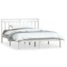 Stylish White Bed Frame 120x190 cm Small Double - Solid Wood