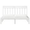 Stylish White Bed Frame 120x190 cm Small Double - Solid Wood