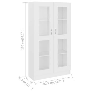 Vitrine Cabinet White 82.5x30.5x150 cm - Stylish Storage Solution