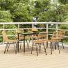 7 Piece Garden Dining Set Poly Rattan Colour brown Size 160 cm table length Number of 6 