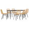 7 Piece Garden Dining Set - Durable Poly Rattan | Hipomarket