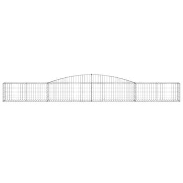 Arched Gabion Baskets 2 pcs - Galvanised Iron Garden Barriers