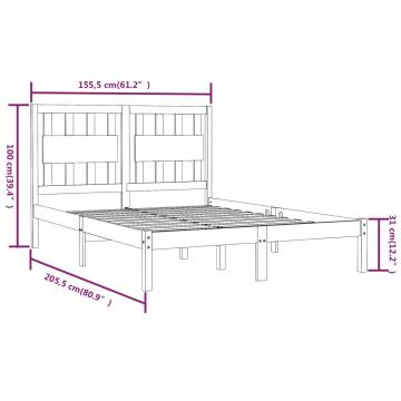 Grey Solid Wood Pine Bed Frame - King Size 150x200 cm