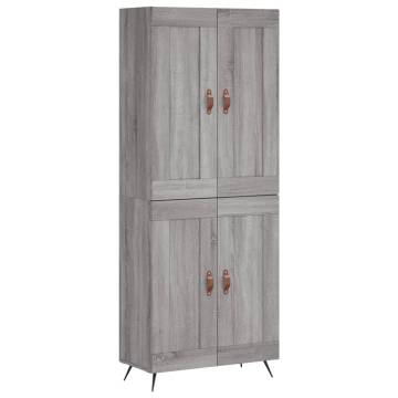 Stylish Highboard Grey Sonoma - 69.5x34x180 cm Engineered Wood