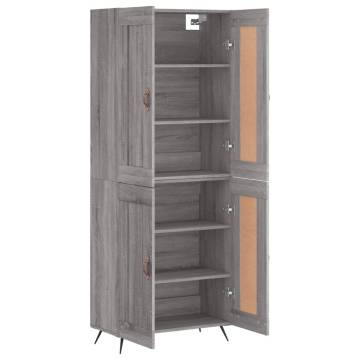 Stylish Highboard Grey Sonoma - 69.5x34x180 cm Engineered Wood