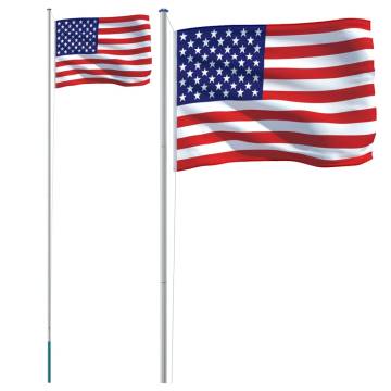 US Flag and 6.23m Aluminium Pole - Durable Garden Set