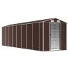 Garden Shed Brown 191x725x198 cm - Durable Galvanised Steel