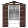 Garden Shed Brown 191x725x198 cm - Durable Galvanised Steel