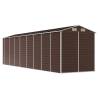 Garden Shed Brown 191x725x198 cm - Durable Galvanised Steel