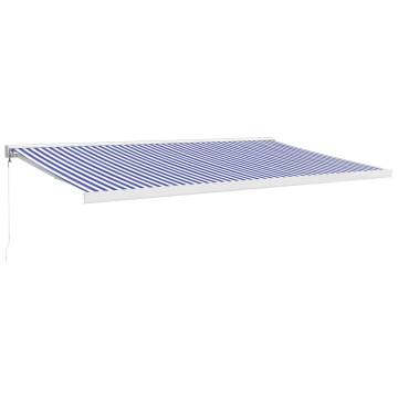 Retractable Awning Blue & White 5x3m - Durable & Stylish