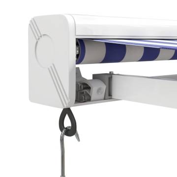 Retractable Awning Blue & White 5x3m - Durable & Stylish