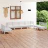 8 Piece Garden Lounge Set White Solid Pinewood Colour white Number of 1 