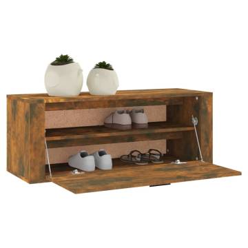 Wall Shoe Cabinet Smoked Oak - Stylish Storage Solution