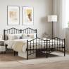 Metal Bed Frame with Headboard and Footboard Black 140x200 cm Colour black Size 140 x 200 cm Model with headboard & footboard 