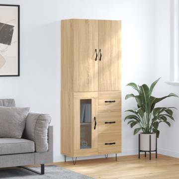 Stylish Highboard Sonoma Oak - 69.5x34x180 cm | HipoMarket