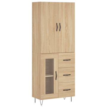 Stylish Highboard Sonoma Oak - 69.5x34x180 cm | HipoMarket