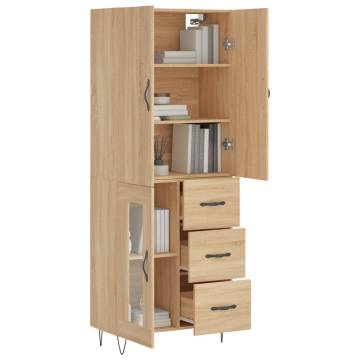 Stylish Highboard Sonoma Oak - 69.5x34x180 cm | HipoMarket