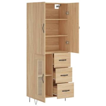 Stylish Highboard Sonoma Oak - 69.5x34x180 cm | HipoMarket