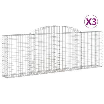 Arched Gabion Baskets 3 pcs | Durable Garden Barriers