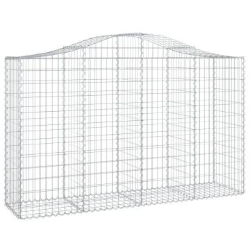 Arched Gabion Baskets 12 pcs - Galvanised Iron Garden Barriers