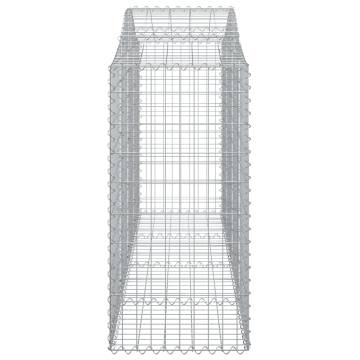 Arched Gabion Baskets 12 pcs - Galvanised Iron Garden Barriers