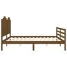 Honey Brown Bed Frame with Headboard - Solid Wood 200x200 cm