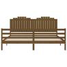 Honey Brown Bed Frame with Headboard - Solid Wood 200x200 cm